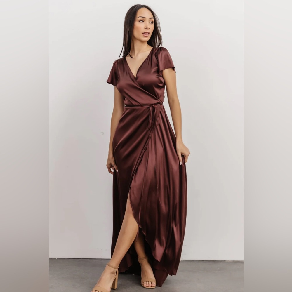 Krystal Satin Wrap Gown by Baltic Born - Picture 3 of 5